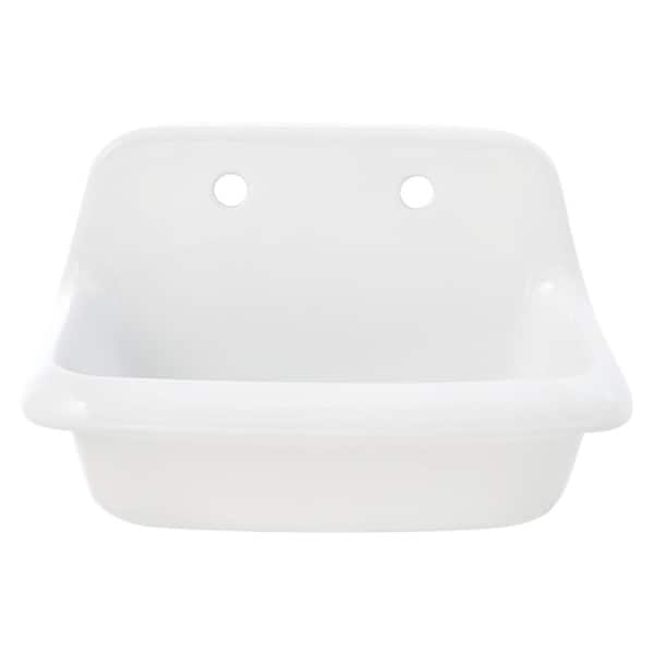 Doriteal Wall Mount Ceramic Bathroom Sink in Glossy White