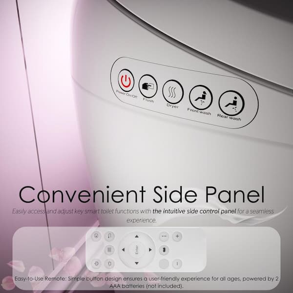 Streamline LT-571 Tankless Elongated Smart Bidet Toilet with Heated Seat and Auto Flush