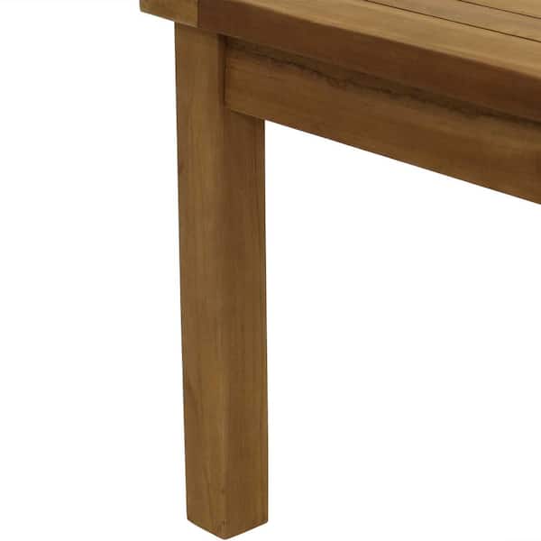Sunnydaze 45 in. Teak Wooden Stain Finish Outdoor Patio Coffee