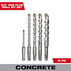 2-Cutter SDS-PLUS Carbide Hammer Drill Bit Set (5-Piece)