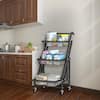 ANGELES HOME Round 3-Tier Rotating 1-Second Folding Storage Rack Metal  Kitchen Cart 558CKKC237DK - The Home Depot