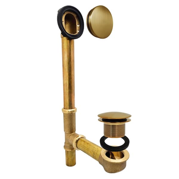 14 in Brass 17Ga Bath Waste Drain Kit in Brushed Bronze