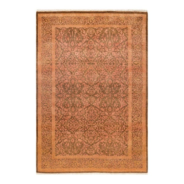 Mogul Yellow 4 ft. x 6 ft. Oriental Wool Indoor Area Rug