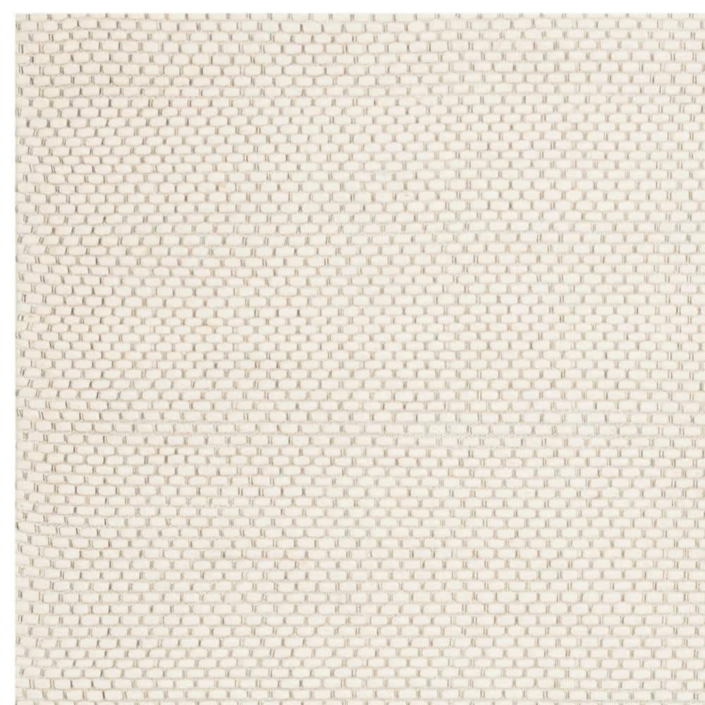Ivory Flat Woven Reversible Wool Synthetic Area Rug 6' x 9'