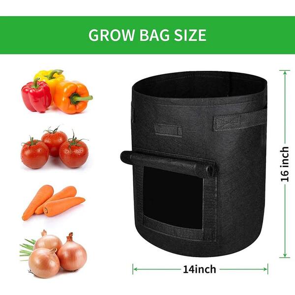 Florelf Visible Potato Grow Bags 10 Gallon with Flap 3-Pack,Potatoes  Growing Containers with Handles&Visible Space, Heavy Duty Thickened  Aeration