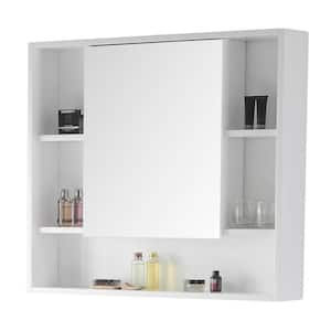 33.46 in. W x 29.53 in. H Large Rectangular White Surface Mount Medicine Cabinet with Mirror