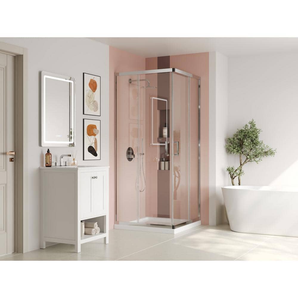 34" W x 72" H Clear Tempered Glass Shower Enclosure