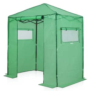 72 in. W x 48 in. D Portable Gardening Pop-Up Walk-In Greenhouse, Green