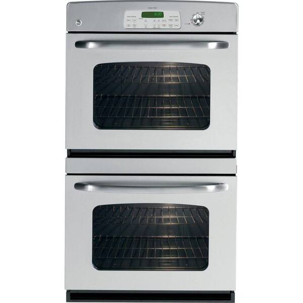 GE 30 in. Double Electric Wall Oven with Self-Cleaning Upper Oven in Stainless Steel