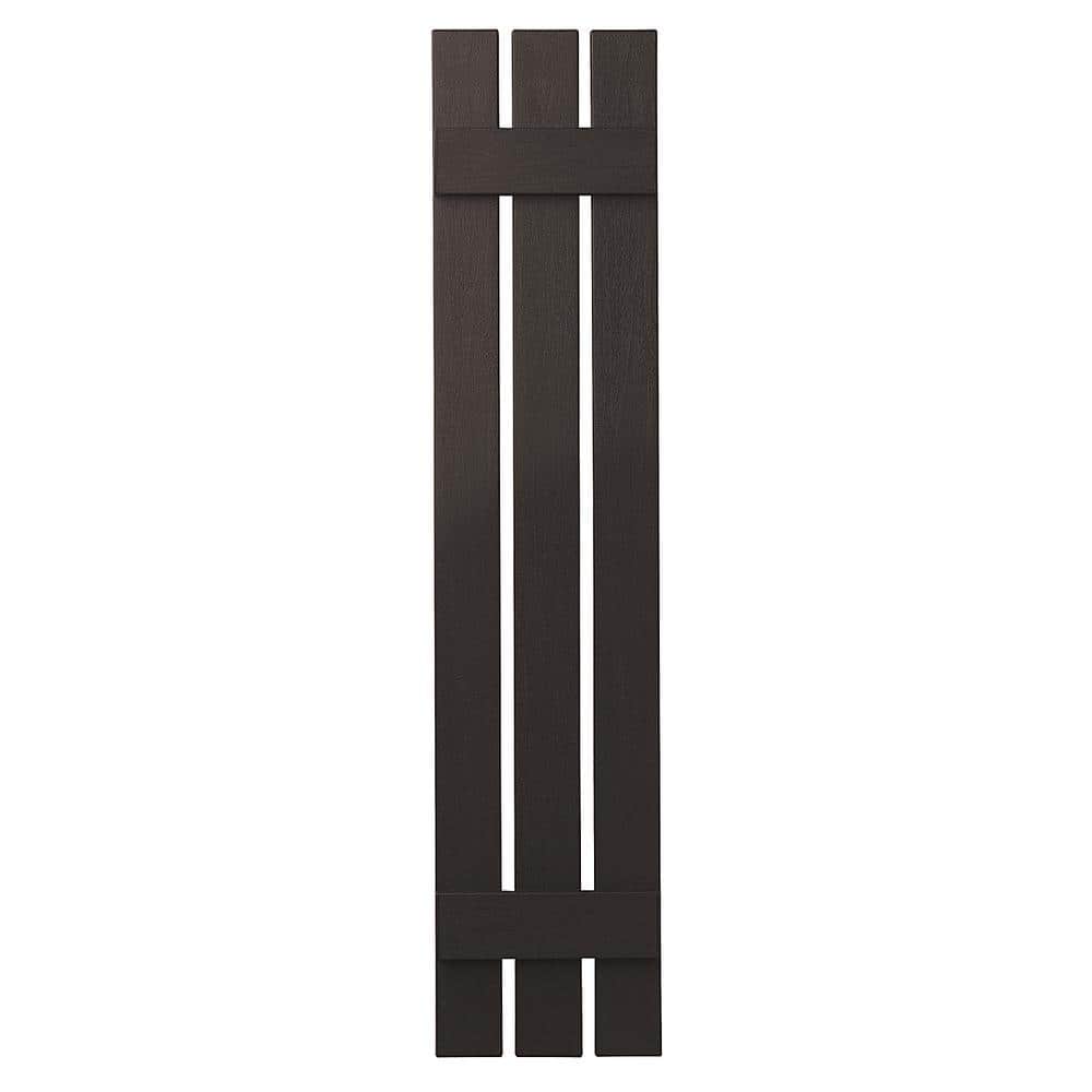 12 in. x 51 in. Polypropylene 3-Board Open Board and Batten Shutters Pair in Brown price history on PriceWatchPro
