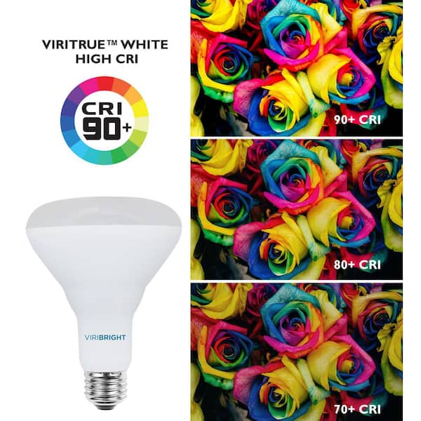 Viribright 65-Watt Equivalent BR30 Dimmable 90+ CRI Flood LED Light Bulb Cool White (8-Pack)