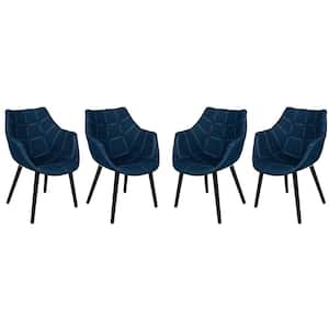 Milburn Denim Upholstery Arm Chair Set of 4