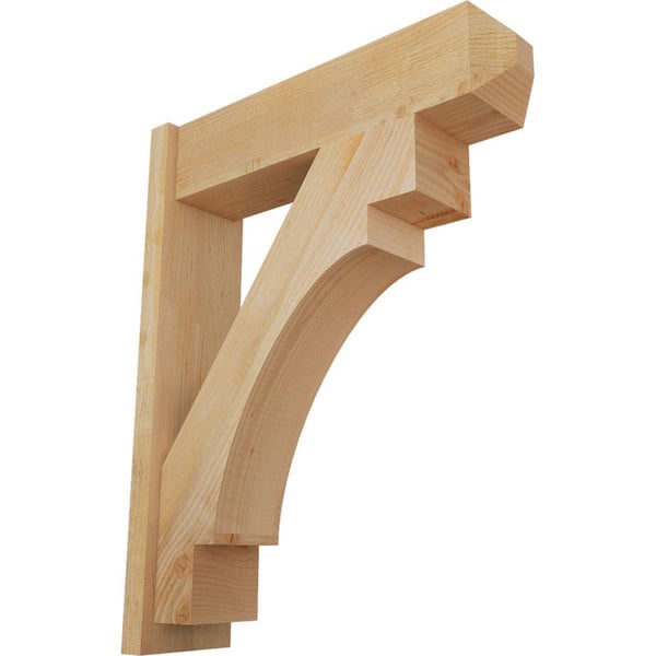 Ekena Millwork 8 in. x 38 in. x 30 in. Douglas Fir Merced Craftsman Rough Sawn Outlooker