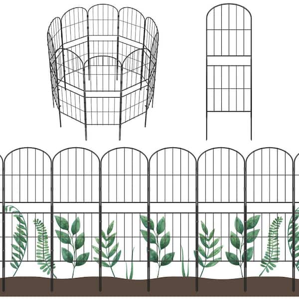 13 in. x 36 in. H Metal Garden Fence, Rustproof Wire Panel Border Animal Barrier, Flower Edging for Yard Landscape