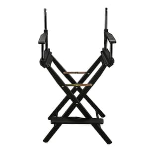 24 in. Black Solid Wood Frame Director's Chair
