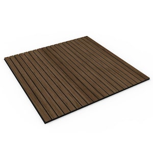 2/5 in. x 1.96 ft. x 1.96 ft. Walnut Wood Slat Acoustic Panels 3D Decorative Wall Paneling (31 sq. ft./Case)