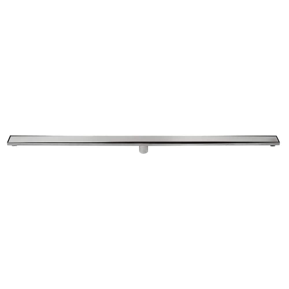 59" Polished Stainless Steel Linear Shower Drain with Solid Cover