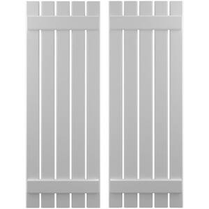 19-1/2-in W x 76-in H Americraft 5 Board Exterior Real Wood Spaced Board and Batten Shutters Primed