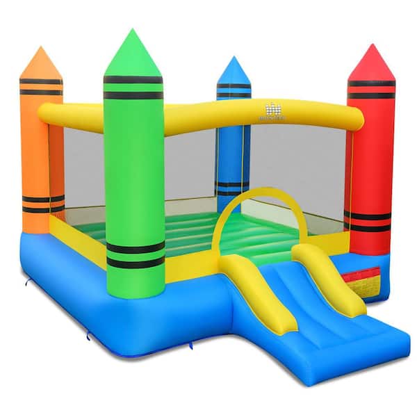 Inflatable Bounce House Kids Jumping Castle w/Slide and Ocean Balls Blower Excluded