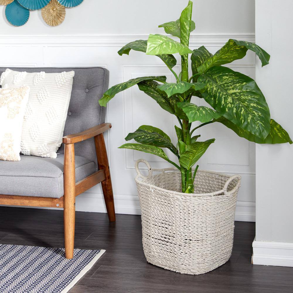 Bohemian Brights Round Fabric Storage Basket with Handles