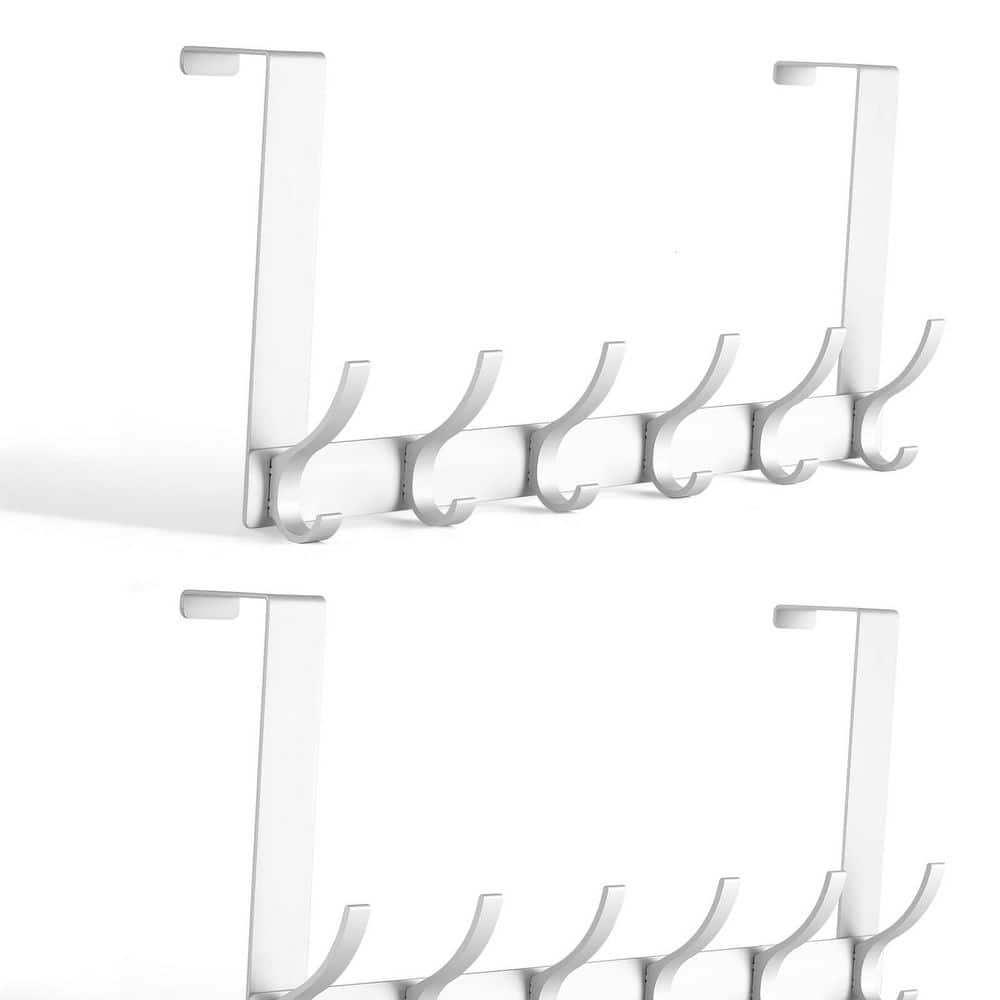 Over The Door Towel Racks with 6-Coat Hooks for Bathroom Hanging, White (2-Pack) price history on PriceWatchPro