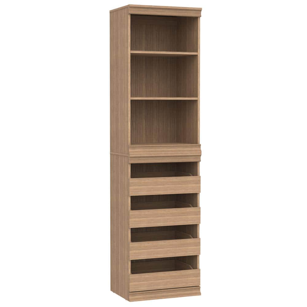 Modular Storage 21.38 in. W Honey Tower System 3-Shelf Wood Closet System