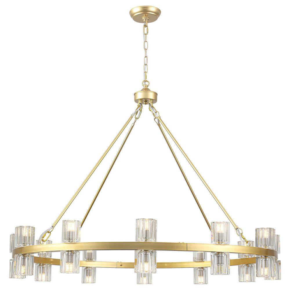 24 Light Gold Double-Sided Wagon Wheel Chandelier Modern Industrial Round Grand Pendant Light with Crystal Glass Holder price history on PriceWatchPro