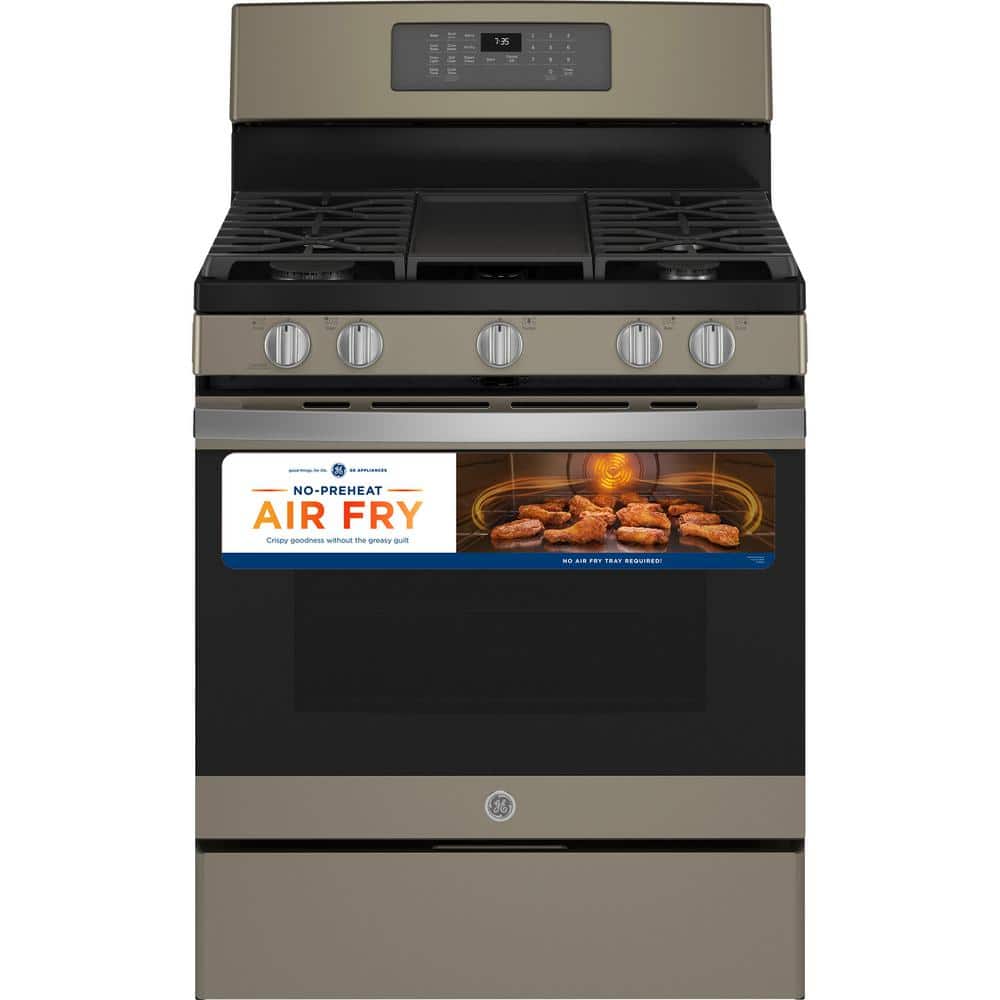 GE 30 in. 5.0 cu. ft. Gas Range with Self-Cleaning Convection Oven and Air  Fry in Stainless Steel JGB735SPSS - The Home Depot