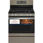 30 in. 5 Burner Freestanding Gas Range in Slate with Convection, Air Fry Cooking