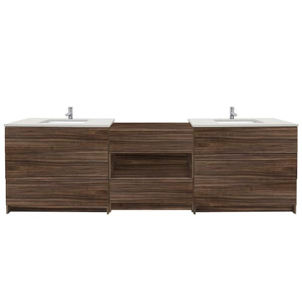 Ella Element 102 in. W x 22 in. D x 35 in. H Double Sink Bath