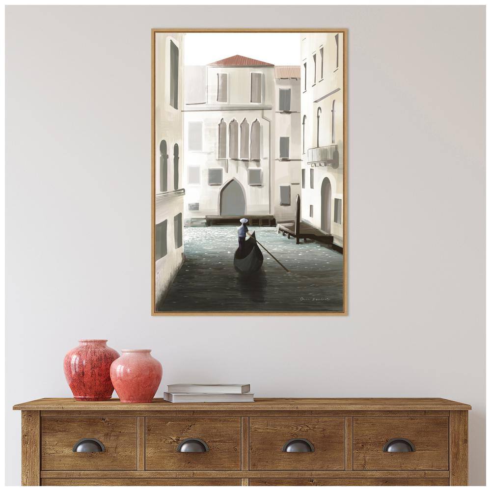 Venice Moment Canvas Print with Sylvie Maple Frame