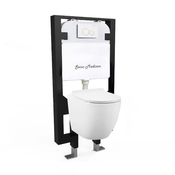 Swiss Madison St. Tropez Wall Hung Elongated Toilet Bowl Only in Glossy White