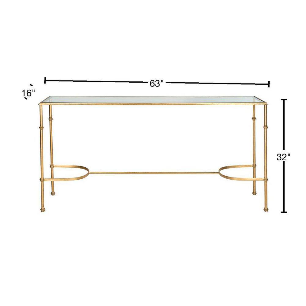 Lucille Gold and Glass Rectangular Hallway Table
