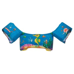 Blue PVC Water Otter Seahorse Premium Kids Child Life Jacket Vest with Arm Bands