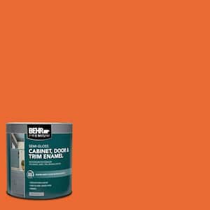 1 qt. #220B-7 Electric Orange Semi-Gloss Enamel Interior Cabinet and Trim Paint