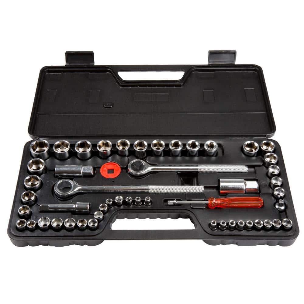 SAE and Metric Socket Set with Carry Case 52 Piece 429816LCM The Home Depot