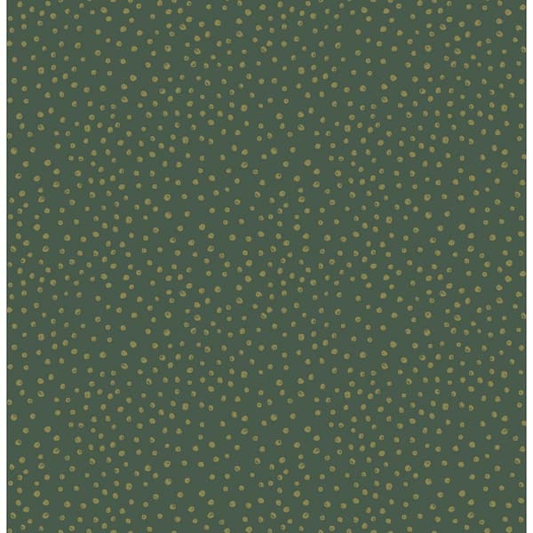 A-Street Prints Cassie Green Petite Polka Wallpaper Sample