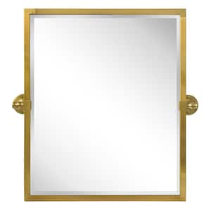 Blakley 20 in. W x 24 in. H Rectangular Stainless Steel Framed Pivot Wall Mounted Bathroom Vanity Mirror in Brushed Gold