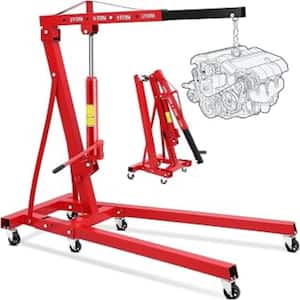 Caster Wheel Lock Pin Cfosore 2 Ton Yellow Folding Engine Hoist Cherry Picker, 4400lbs Heavy ...