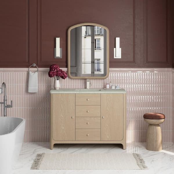 James Martin Vanities Gracyn 48.0 in. W x 21.5 in. D x 35.88 in. H Single Bath Vanity in Coastal Driftwood with Victorian Silver Quartz Top