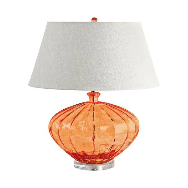 Radionic Hi Tech Recycled Glass 25 in. 1-Light Orange Table Lamp