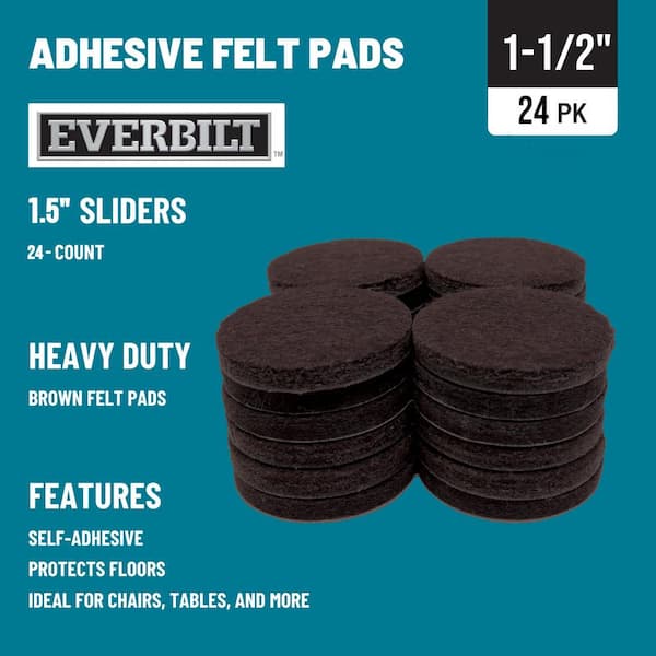 Everbilt 3 in. Beige Round Felt Heavy Duty Self-Adhesive Furniture Pads  (4-Pack) 49928 - The Home Depot