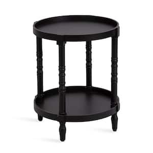 Bellport 20.00 in. Black Round MDF End Table