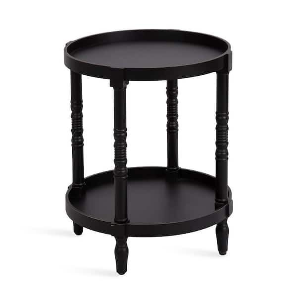 Kate and Laurel Bellport 20.00 in. Black Round MDF End Table