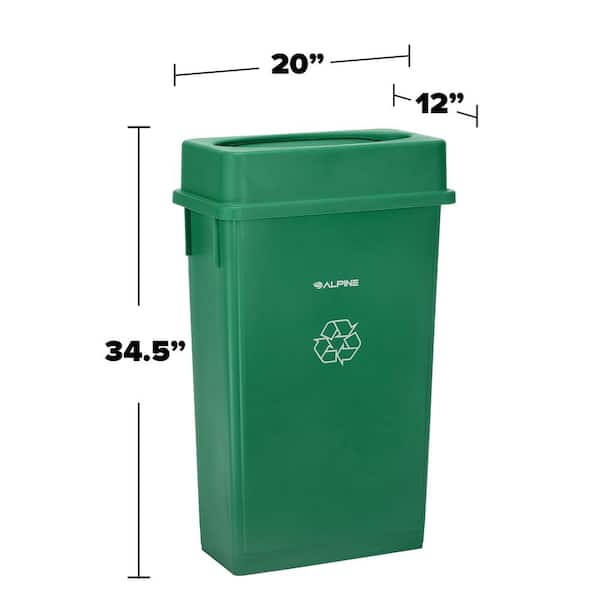 Alpine Industries Recycling Bin Trash Can 23 Gallon Green Commercial 3/pack  (477-grn-3) : Target