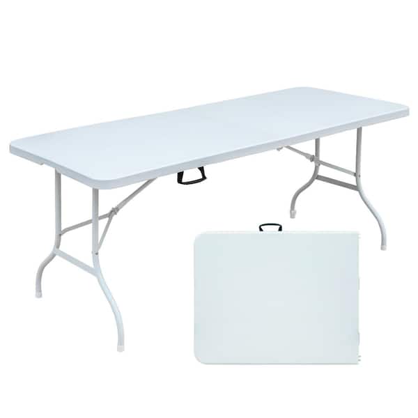GOGEXX 70in.L x 29 in.W x 29 in.H 6 ft Picnic Table Multi-Purpose Outdoor Folding Table Casual Table For Game Party Camping