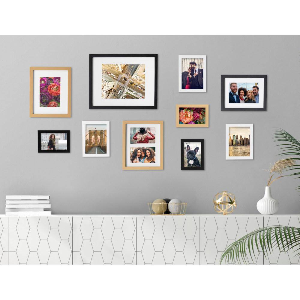 Gold and Wood 10-Piece Wall Frame Set