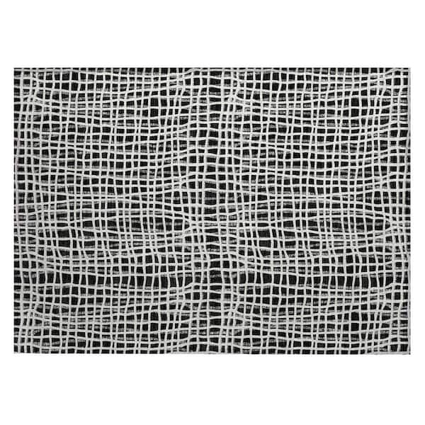 Addison Rugs Chantille Machine Washable Indoor/Outdoor Abstract ACN729 Black 1 ft. 8 in. x 2 ft. 6 in. Area Rug