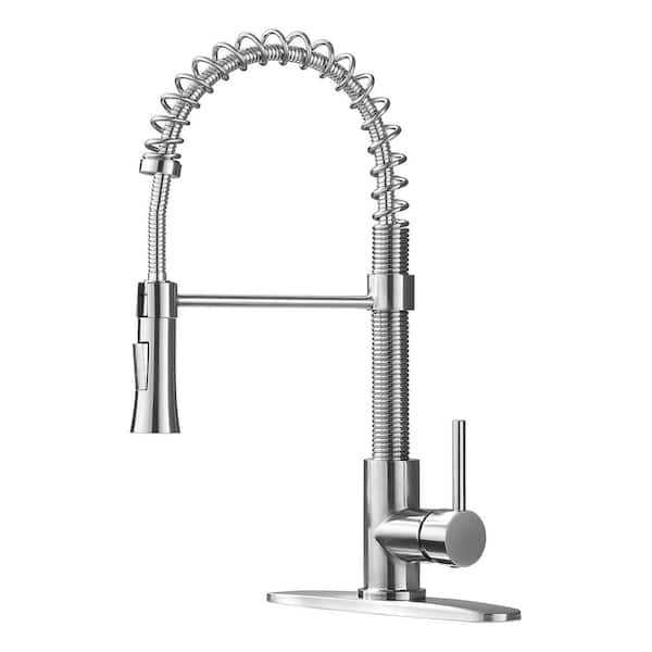 Kitchen Sink Faucet with Pull Down Sprayer in Brushed Nickel 1 Pack 14 in. H x 2 in. W x 8.6 in. D
