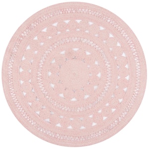 Cape Cod Pink 5 ft. x 5 ft. Braided Circle Round Area Rug